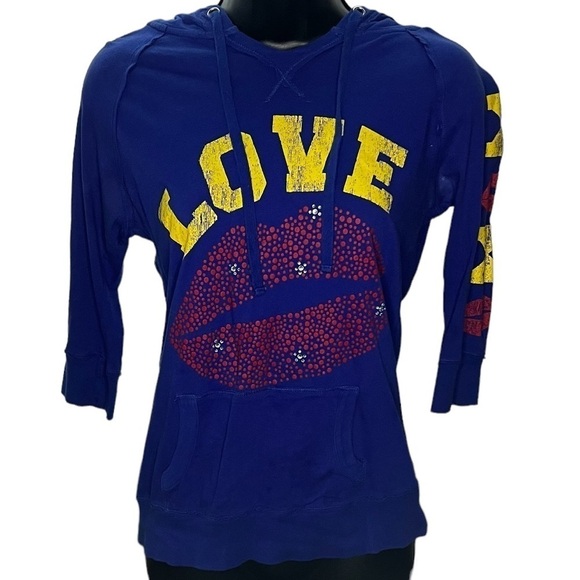 Derek Heart Jackets & Blazers - Derek Heart XOXO Hoodie Red Blue & Red